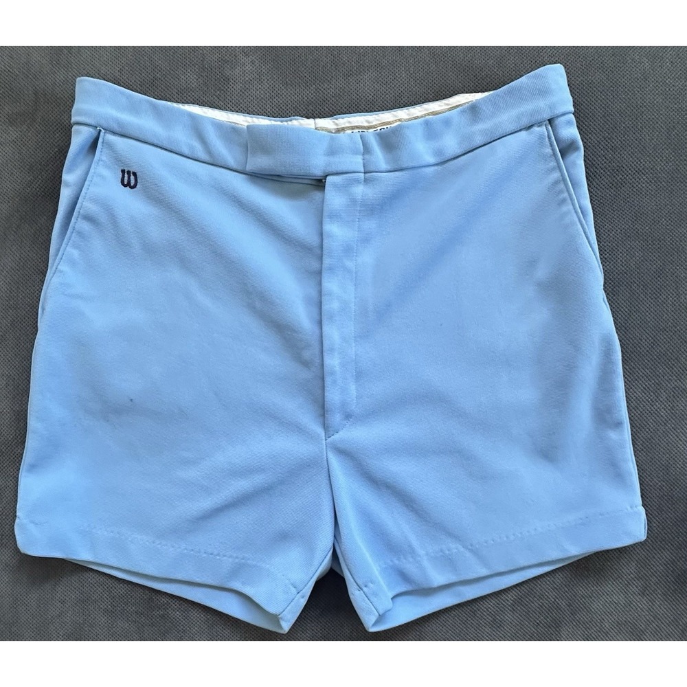 Vintage‎ 1970s Wilson Tennis Shorts Light Blue Athletic Bottoms USA Made Size 40